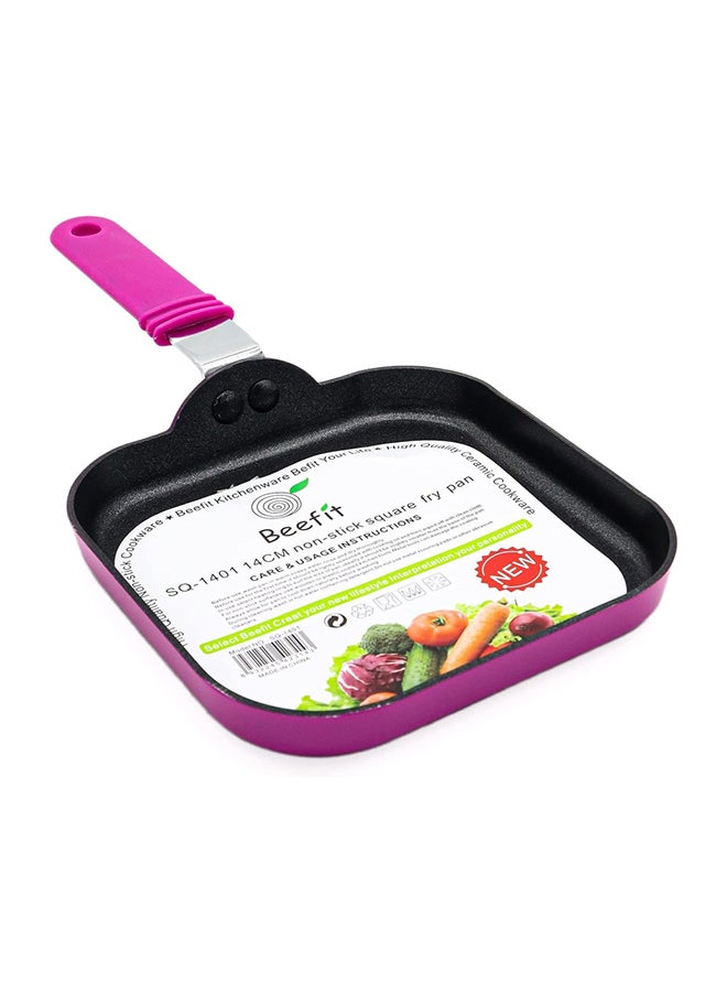 Beefit Premium Non-Stick Ceramic Square Mini Fry Pan, Induction & Oven Safe Cookware 14 Purple - Image 1