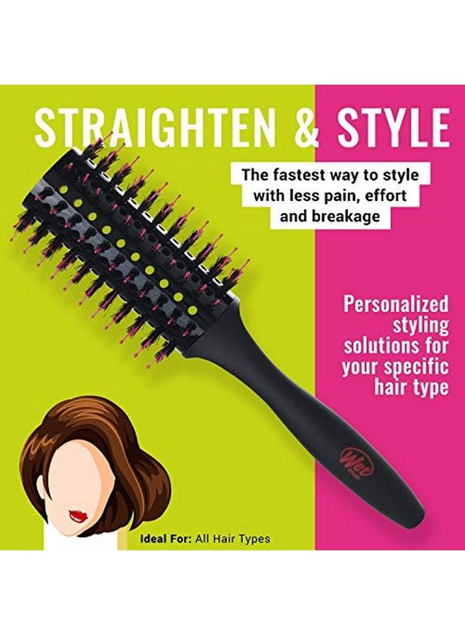 Straighten & Style Round Brush For All Hair Types A Perfect Blow Out With Less Pain Effort And Breakage Open Barrel Design For High Speed Drying In Less Time