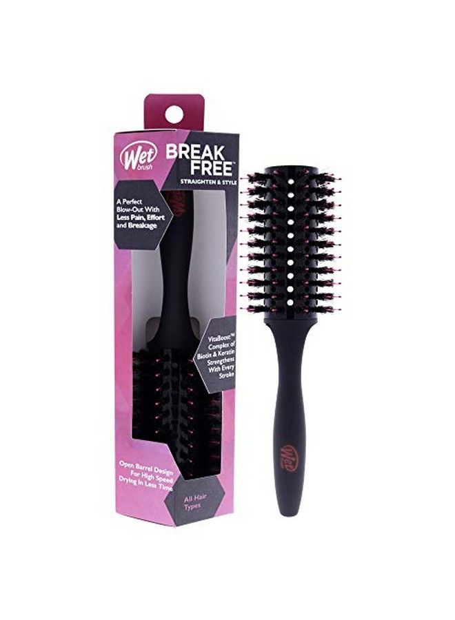 Straighten & Style Round Brush For All Hair Types A Perfect Blow Out With Less Pain Effort And Breakage Open Barrel Design For High Speed Drying In Less Time
