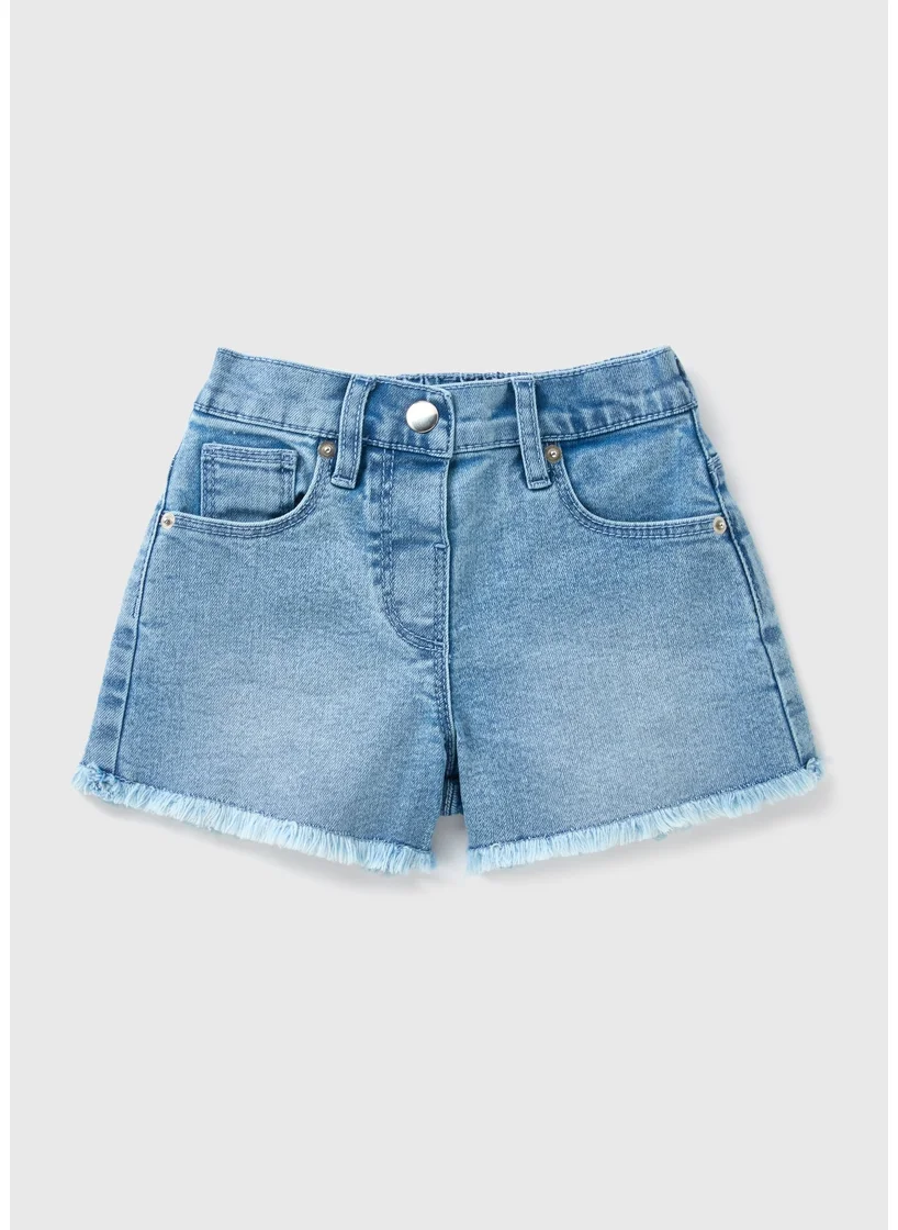 Matalan Girls Blue Wash Denim Shorts