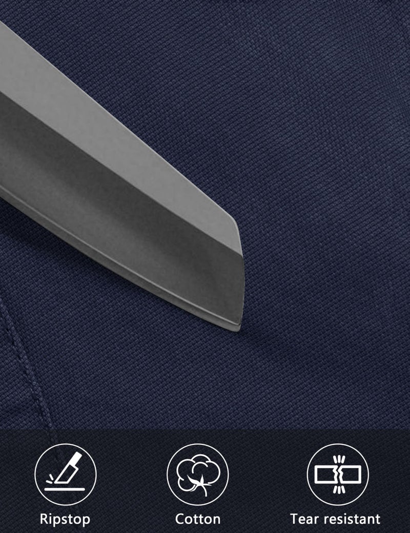 CRYSULLY Mens Cargo Pants Hiking 9 Pockets Cotton Combat Work Safari Ripstop Construction Pant with Zipper Navy Blue 34 - Image 5