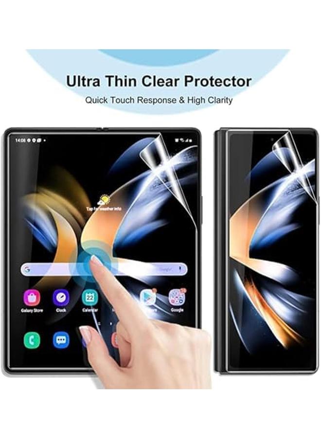 erorex 6 Pack Compatible For Samsung Galaxy Z Fold 4 5G Flexible Tpu Screen Protector Front And Inside With Tempered Glass Camera Lens Protector No Bubbles Support Fingerprint Unlock  - Image 2