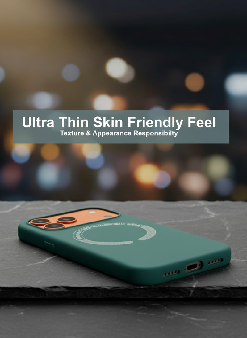 Apple iPhone 17 Pro Max Silicone Magsafe Case, Ultra-Hybrid Soft Back Case Cover Compatible With Magsafe, Camera Protection, Shockproof Bumper Case Cover For Apple iPhone 17 Pro Max - Green - Image 5