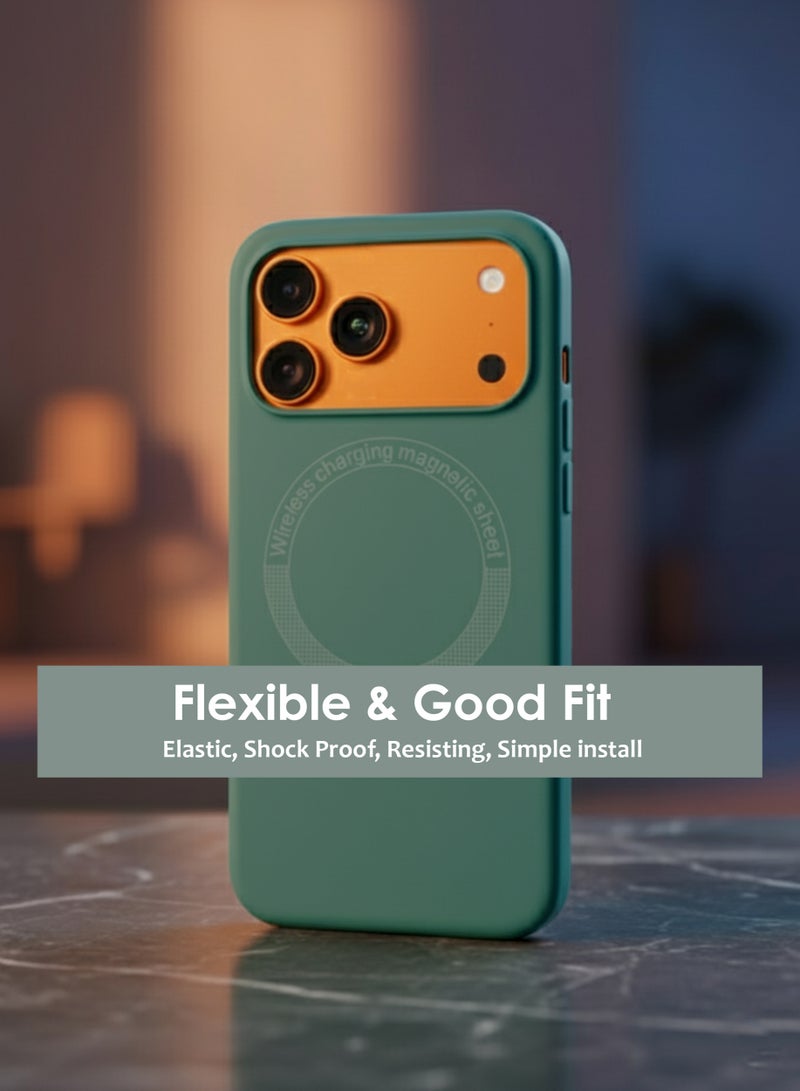 Apple iPhone 17 Pro Max Silicone Magsafe Case, Ultra-Hybrid Soft Back Case Cover Compatible With Magsafe, Camera Protection, Shockproof Bumper Case Cover For Apple iPhone 17 Pro Max - Green - Image 4