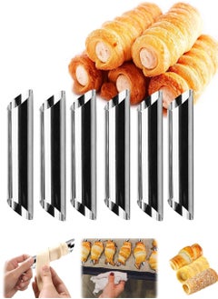 GNAFOTU 6 Pack Pastry Cream Horn Mold-Stainless Steel Cannoli Forms Tubes Kit Tube Cone Pastry Roll Horn Mold Baking Mould Tool for Cannoli Tubes  - Image 1
