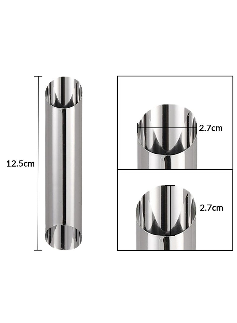 GNAFOTU 6 Pack Pastry Cream Horn Mold-Stainless Steel Cannoli Forms Tubes Kit Tube Cone Pastry Roll Horn Mold Baking Mould Tool for Cannoli Tubes  - Image 2