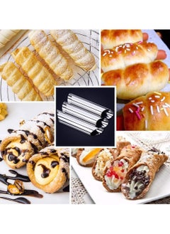 GNAFOTU 6 Pack Pastry Cream Horn Mold-Stainless Steel Cannoli Forms Tubes Kit Tube Cone Pastry Roll Horn Mold Baking Mould Tool for Cannoli Tubes  - Image 3