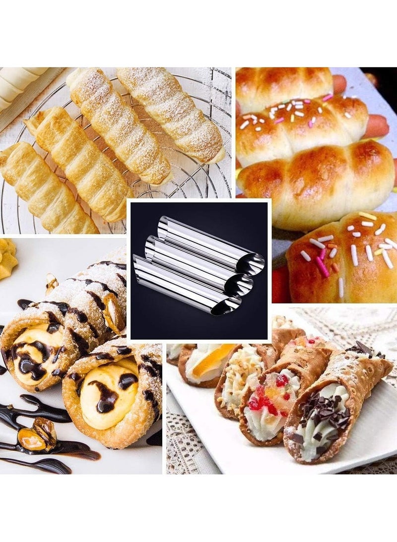 GNAFOTU 6 Pack Pastry Cream Horn Mold-Stainless Steel Cannoli Forms Tubes Kit Tube Cone Pastry Roll Horn Mold Baking Mould Tool for Cannoli Tubes  - Image 3