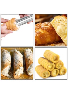 GNAFOTU 6 Pack Pastry Cream Horn Mold-Stainless Steel Cannoli Forms Tubes Kit Tube Cone Pastry Roll Horn Mold Baking Mould Tool for Cannoli Tubes  - Image 4