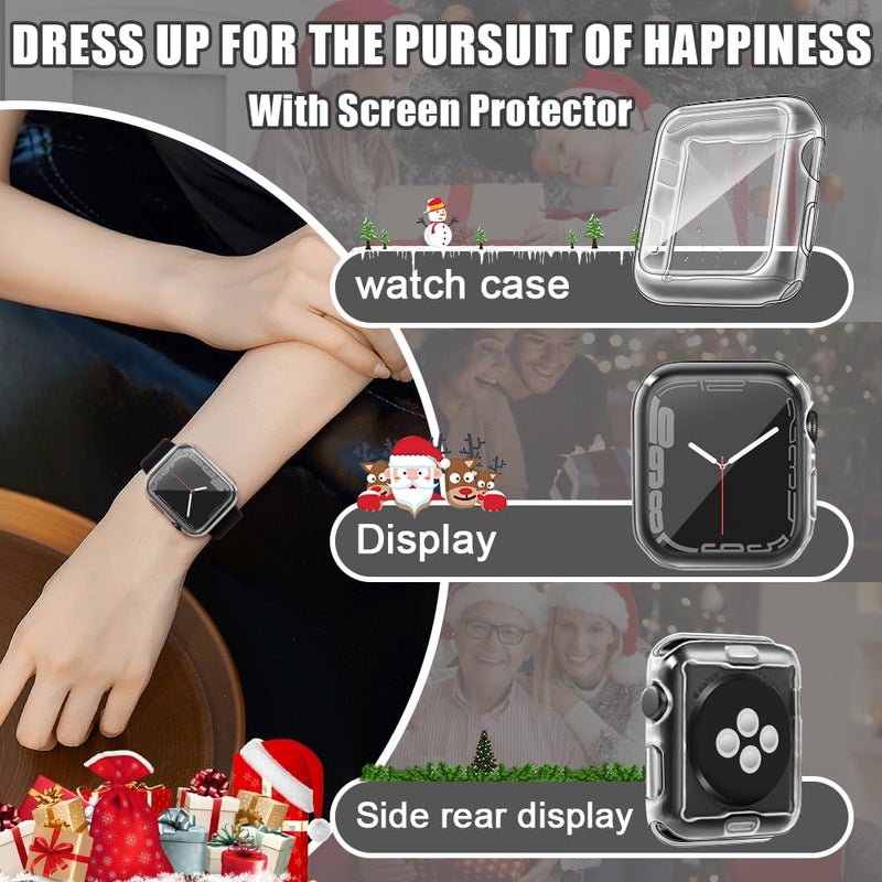 top4cus 38mm Case Soft Lightweight Anti-Scratch All Around Protective 38mm Iwatch Waterproof Cover Shiny Workout Shockproof Bumper Screen Protector Compatible with Apple Watch Series 3/2/1 - Clear - Image 5