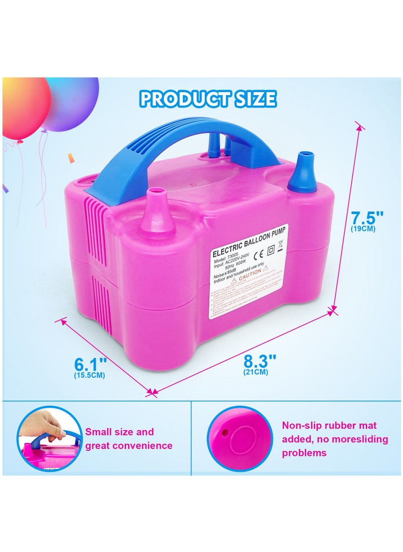 SKY-TOUCH Electric Balloon Pump with Dual Nozzles Portable Air Pump for Arch Garland Party Decorations Kids' Birthday Baby Shower Party Supplies and Decorations Pink  - Image 5