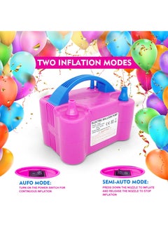 SKY-TOUCH Electric Balloon Pump with Dual Nozzles Portable Air Pump for Arch Garland Party Decorations Kids' Birthday Baby Shower Party Supplies and Decorations Pink  - Image 2