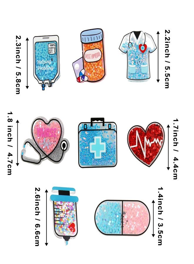 Vagocom 8Pcs Nurse Themed Charms for Bogg Bags,Nurse Accessories for Simply Southern Totes,Inserts Decorative Accessories for Beach Bag - Image 2