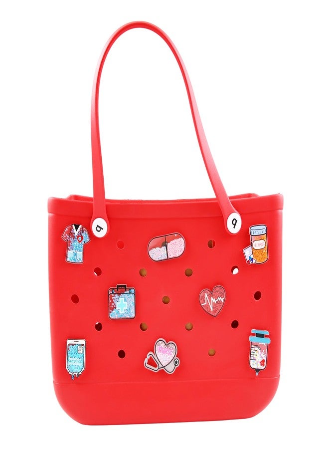 Vagocom 8Pcs Nurse Themed Charms for Bogg Bags,Nurse Accessories for Simply Southern Totes,Inserts Decorative Accessories for Beach Bag - Image 4