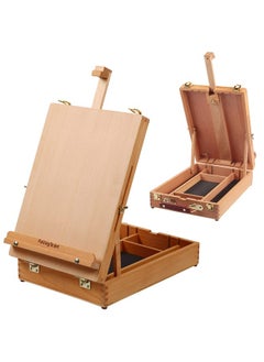 Falling In art Falling in Art Wooden Tabletop Easel, Solid Wood Sketchbox Desktop Easel for Painting, Portable Art Drawing Easel for Beginners and Professionals  - Image 1