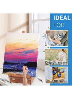 Falling In art Falling in Art Wooden Tabletop Easel, Solid Wood Sketchbox Desktop Easel for Painting, Portable Art Drawing Easel for Beginners and Professionals  - Image 5