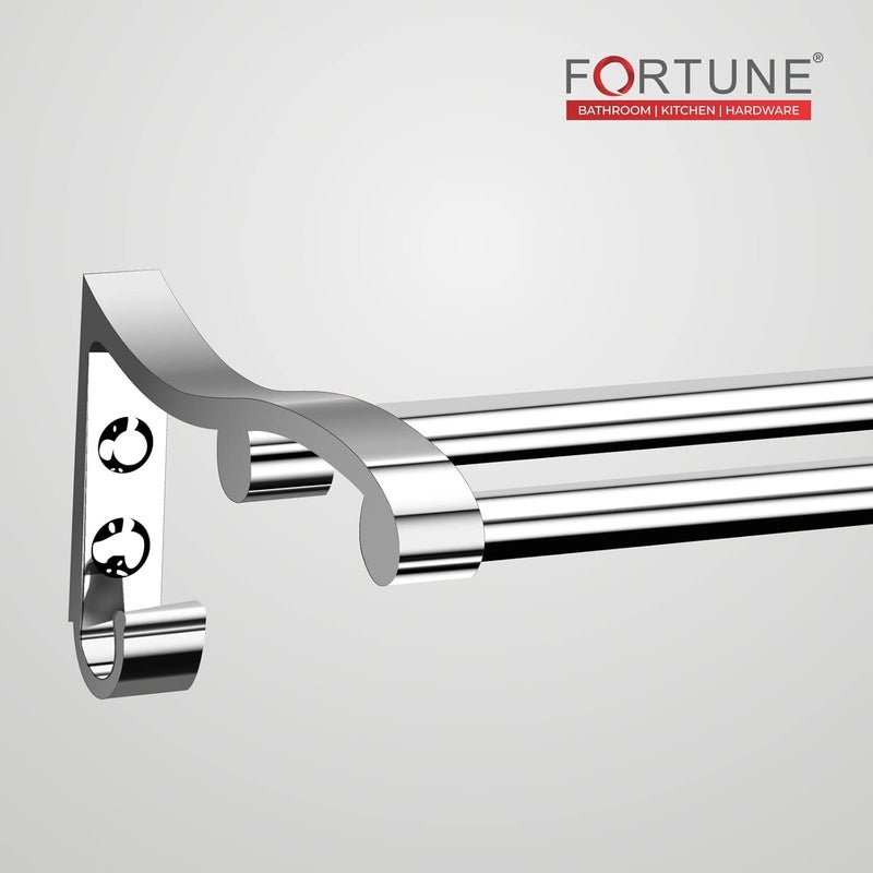 FORTUNE Wall Mounted Stainless Steel Towel Rack Towel Bar Towel Rod Holder Towel Rail for Kitchen Washroom Towel Hanger Towel Stand Bathroom Accessories for Homes 24 Inch Pack of 2 - Image 4