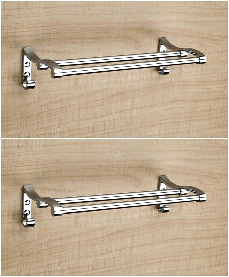 FORTUNE Wall Mounted Stainless Steel Towel Rack Towel Bar Towel Rod Holder Towel Rail for Kitchen Washroom Towel Hanger Towel Stand Bathroom Accessories for Homes 24 Inch Pack of 2 - Image 1