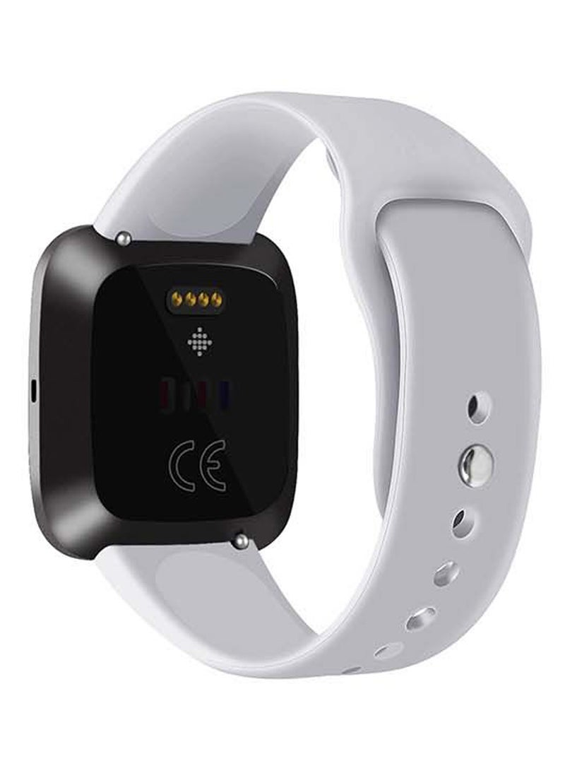 Perfii Official Solid Silicon Replacement Band For Fitbit Versa 2/1/Lite/SE Light Grey - Image 2