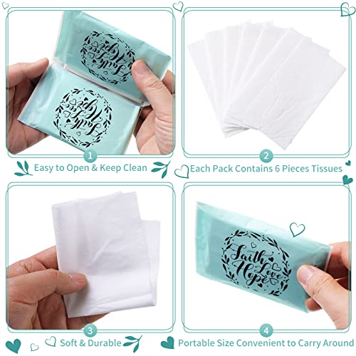 Sinmoe 60 Pack Travel Tissues Motivational Facial Tissue Happy Tears 3 Ply Mini Pocket Tissues Inspirational Thank You Gifts for Women Friends Coworkers(Brief Style) - Image 4