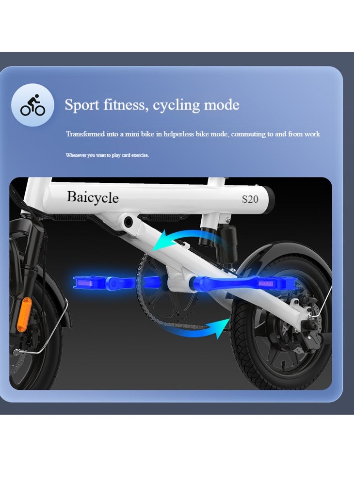 The minimalist cylindrical electric bike redefines the aesthetics of urban travel. It is equipped with a 400W motor and has a range of 50km. The electric bicycle is equipped with 14-inch vacuum shock-absorbing tires and is suitable for commuting, beach, snow, and mountain riding.