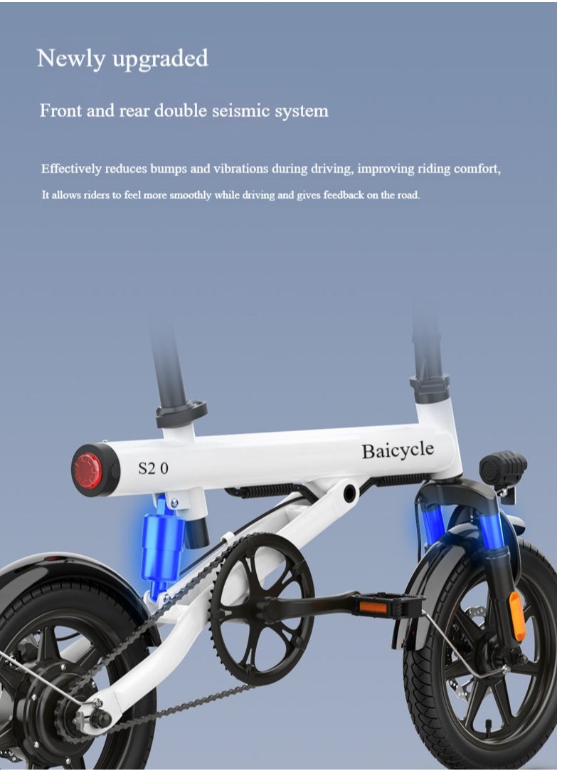 The minimalist cylindrical electric bike redefines the aesthetics of urban travel. It is equipped with a 400W motor and has a range of 50km. The electric bicycle is equipped with 14-inch vacuum shock-absorbing tires and is suitable for commuting, beach, snow, and mountain riding.
