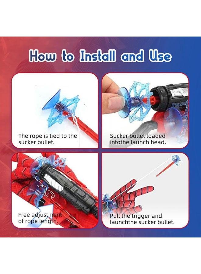 Beauenty Spider Web Shooters, Superhero Fans Webs Shooter for Kids,Includes 2 Shooters, 2 Gloves, 2 Masks and 2 cloaks, Fun Web Slinger Toys for Kids Ages 3+ - Image 5