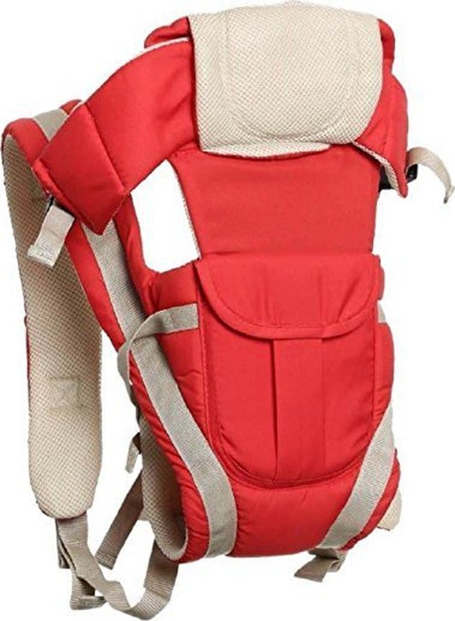 MELVIS حقيبة حمل الأطفال ميلفيس بأربعة أوضاع حمل، قابلة للتعديل، 4 في 1، أمامية وخلفية، مناسبة للأطفال من عمر 4 إلى 24 شهرًا، مزودة بحزام أمان، تتحمل وزنًا يصل إلى 15 كجم (لون أحمر)، للأطفال الصغار - Image 1
