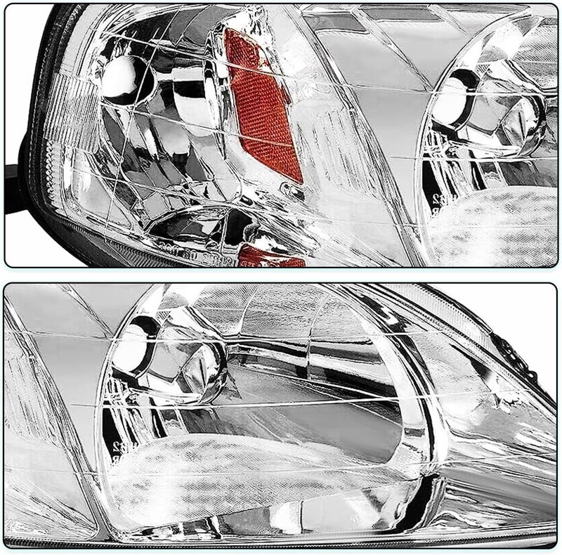 TUSDAR Headlight Assembly Set for 1999-2000 Honda Civic - Driver & Passenger Side - Image 5