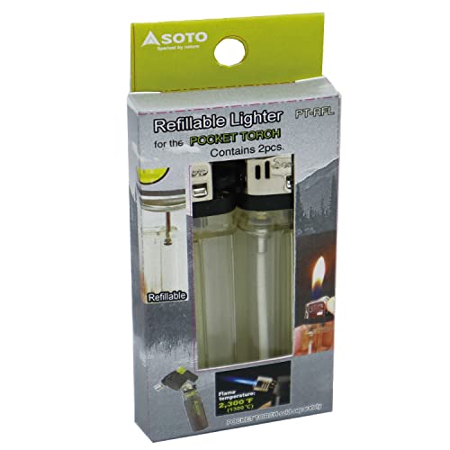 SOTO Pocket Torch - Refillable Lighters for Camping and Outdoor Use, Lighter is Empty - Fuel NOT Included, Different Variations Available - Image 1