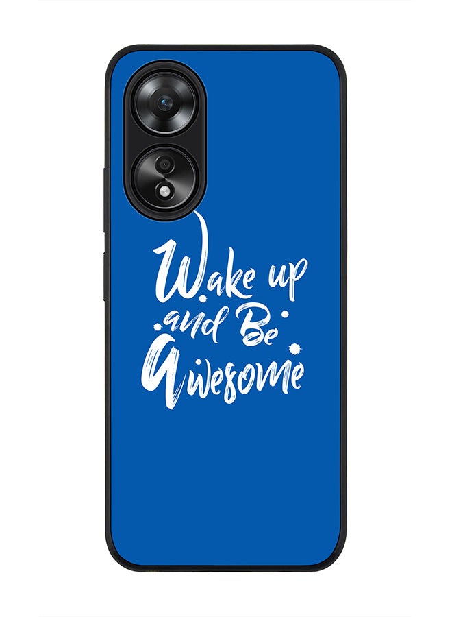 Stylizedd Rugged Black edge case for Oppo A58 4G, Slim fit Soft Case Flexible Rubber Edges Anti Drop TPU Gel Thin Cover- Wake up and be awesome - Image 1