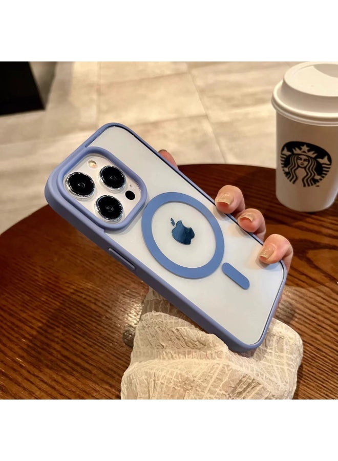 NIBEMINENT Macaron Protection Case With Magsafe For iPhone 16, Far Peak Blue