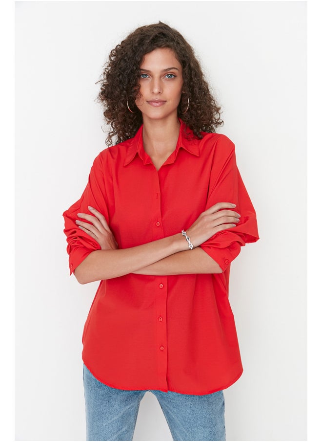 trendyol - Shirt - Red - Oversize - Image 1