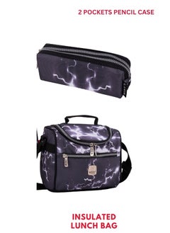 Wires 3 Piece Kids School Trolley Bag laptop compartment Big Wheels With Lunch bag & Pencil Case  - Image 5
