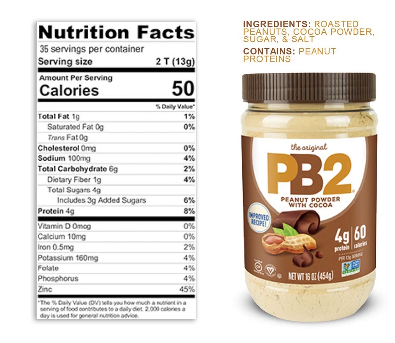 PB2 Powdered Peanut Butter Bundle - Original PB2 and Cocoa PB2 Peanut Butter Powder (Two 16oz Jars) - Image 2