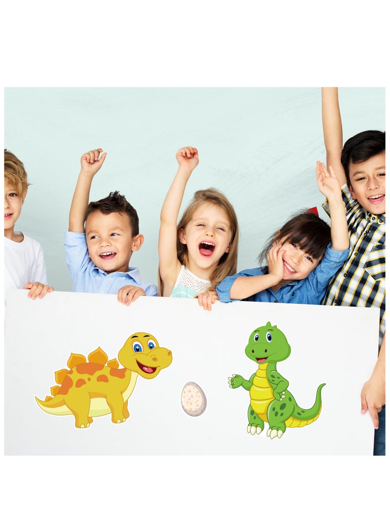 12 Make Your Own Cartoon Dinosaur Puzzles for Toddlers, Make Face Stickers for Kids, Use for Party Activities - Image 3