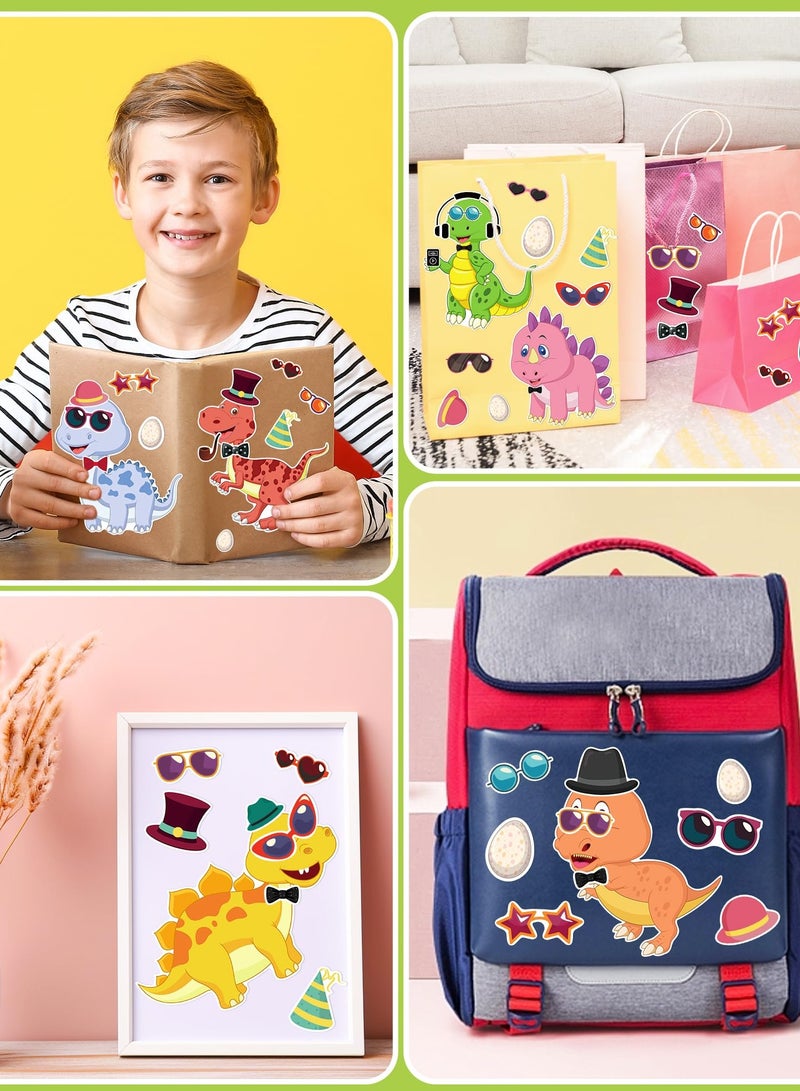 12 Make Your Own Cartoon Dinosaur Puzzles for Toddlers, Make Face Stickers for Kids, Use for Party Activities - Image 4