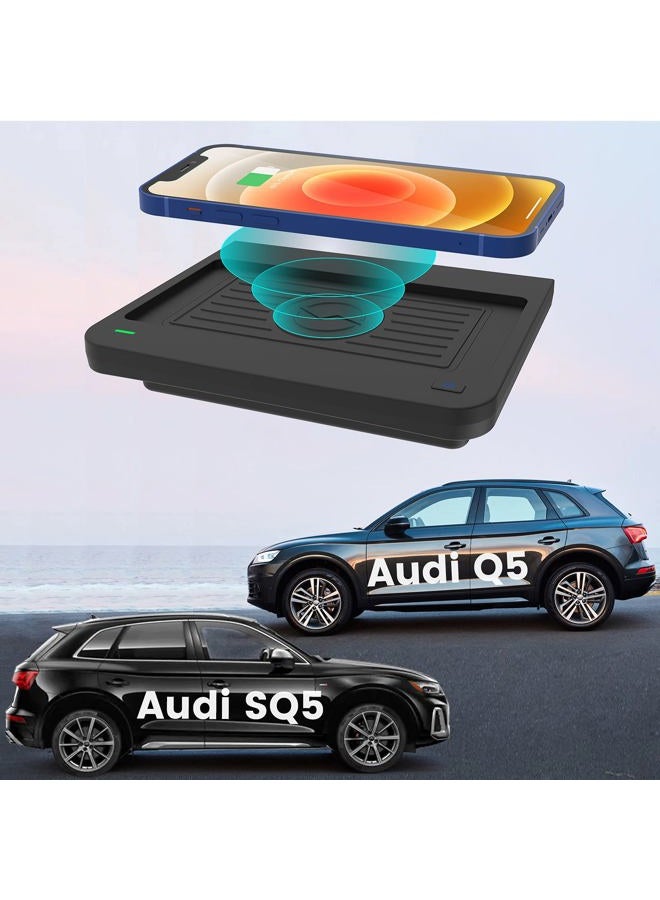 COTAZA Car Wireless Phone Charger for Audi Q5 SQ5 2022 2021 2020 2019 2018 Center Console,Charging Pad Mat for Audi Q5 SQ5 Accessories Interior - Image 1