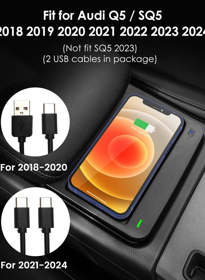 COTAZA Car Wireless Phone Charger for Audi Q5 SQ5 2022 2021 2020 2019 2018 Center Console,Charging Pad Mat for Audi Q5 SQ5 Accessories Interior - Image 5