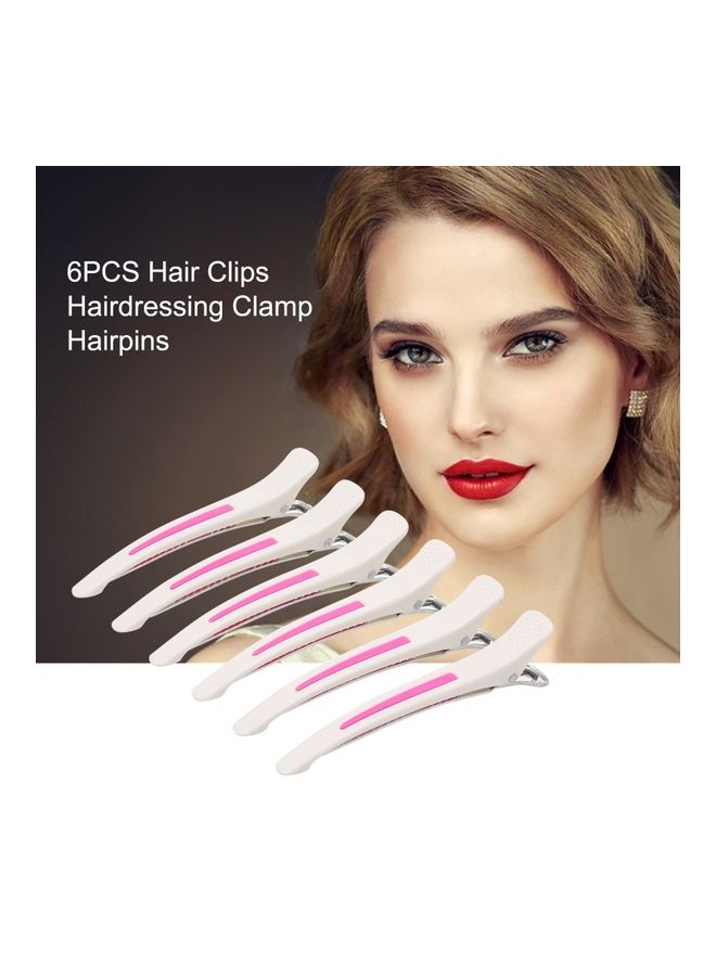 NIBEMINENT 6-Piece Hair Clips For Styling And Sectioning Multicolor 11.5x1.5cm - Image 2