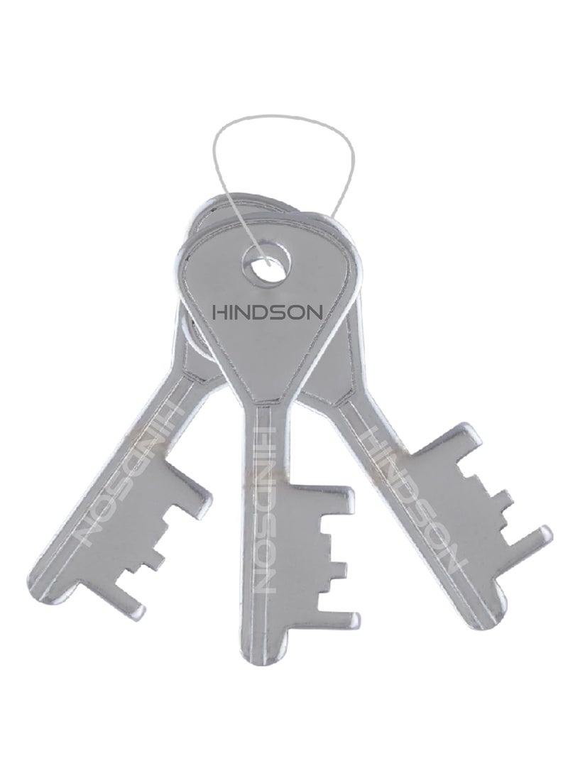 HINDSON - Hindson Lock and Key Atoot 60mm with 3 Key Atoot Steel Hardened Shackle Double Locking 8 Lever Padlock for Door Gate Shutter Finish Silver ATOOT 60 Hardened - Image 1