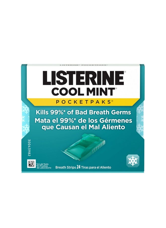 Listerine Listerine Cool Mint Pocketpaks Breath Strips Kills Bad Breath Germs, 24-Strip Pack (12 Pack)  - Image 2