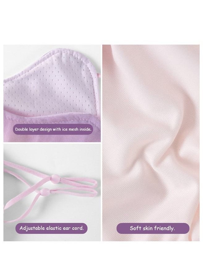 Generic - UPF 50 Ice Silk Breathable Protection UV Blush Face Cover with Ear Loops, Soft Washable Reusable Sunscreen Sports Face Mask, Sun Protection Mask Headwear(Purple) - Image 1