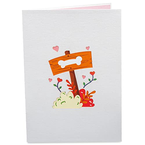 Paper Love 3D Dog House Pop Up Card, For Valentines Day, Birthday, Mothers Day, Adults or Kids, All Occasions - 5" x 7" Cover - Includes Envelope and Note Tag - Image 3