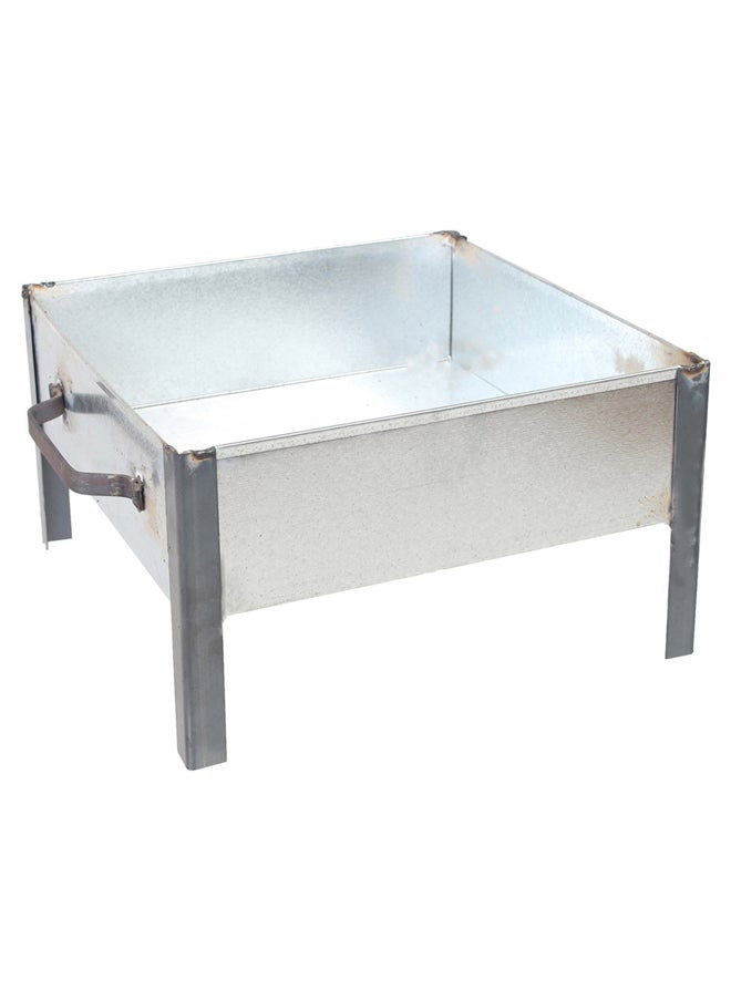 AL SANIDI Charcoal grill for trips, Portable Charcoal Grill, Silver, Size 30*30 Cm  - Image 1