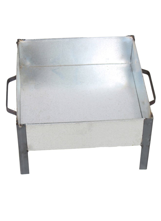AL SANIDI Charcoal grill for trips, Portable Charcoal Grill, Silver, Size 30*30 Cm  - Image 2