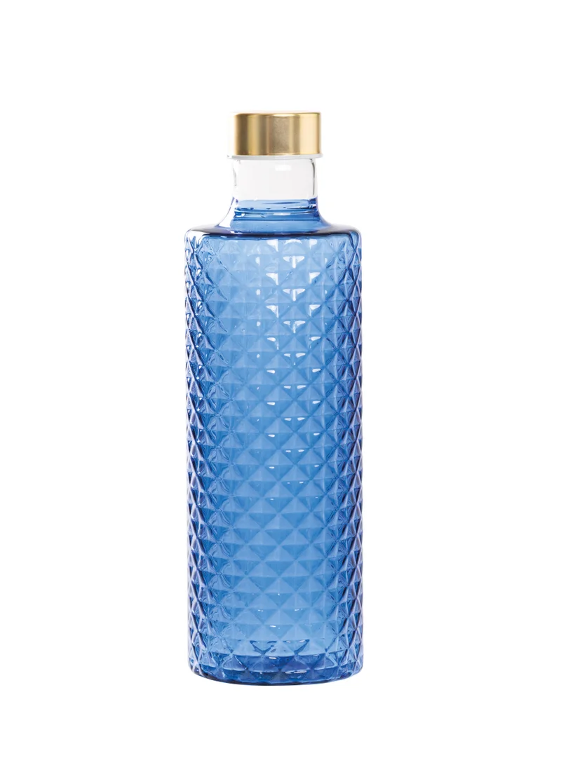 Zafferano Isolano Bottle Borosilicate Glass Light Blue Ø.83x256mm. CL.96,5 - TAPPO ARGENTO/ORO