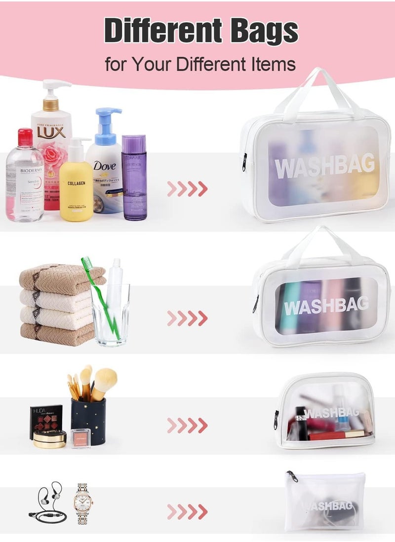 URbazaar 3Pcs Portable PVC Waterproof Cosmetic Bags Clear Travel Bags for Toiletries Transparent Travel Storage Carry Pouch, Toiletry Bags and Cosmetics Organizer for Women Men  - Image 5
