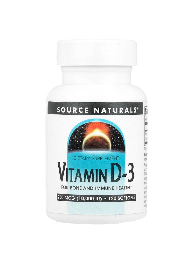 Vitamin D-3, 250 mcg (10,000 IU), 120 Softgels