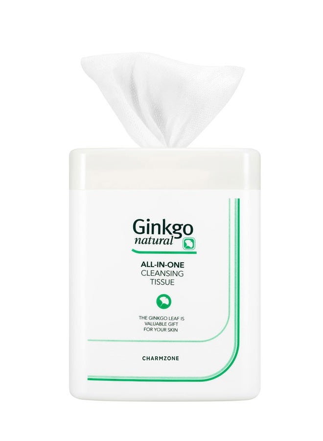 Charmzone Ginkgo Natural All in One Cleansing Tissue [ 110 Sheet ] 10 Sheet Travel Pack - Image 1